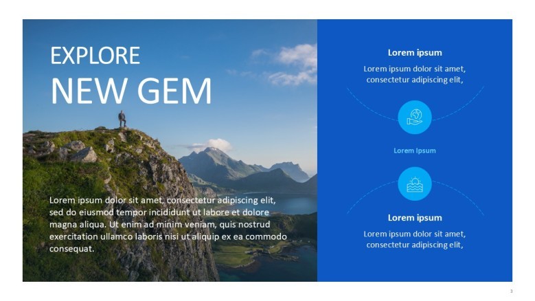 Travel-themed Text with image slide