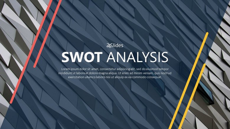 SWOT analysis welcome slide in corporate style