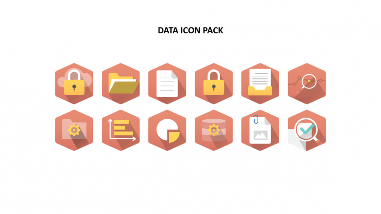 Red diagonal background data icons