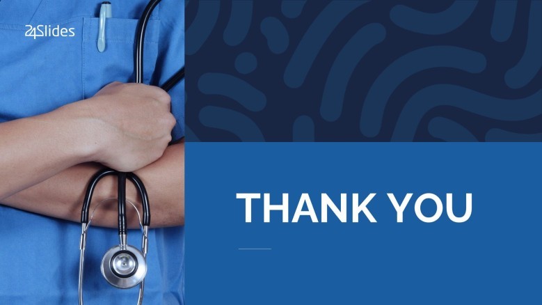 Corporate blue Thank You Slide for Pharma Company Presentations in PowerPoint
