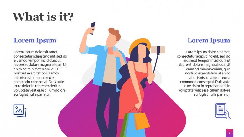 Instagram Overview Slide with millenials' illustrations