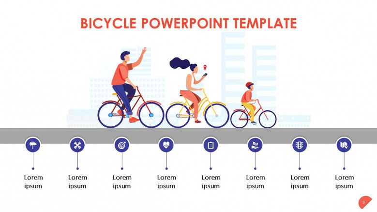 Bicycle Timeline with icons