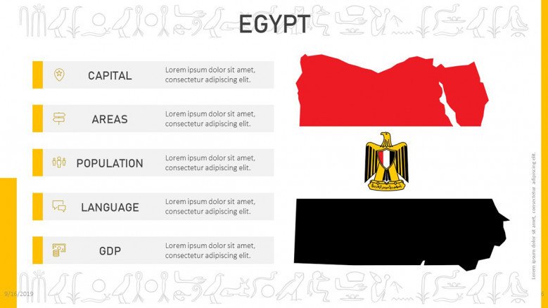 Egypt information with flag image