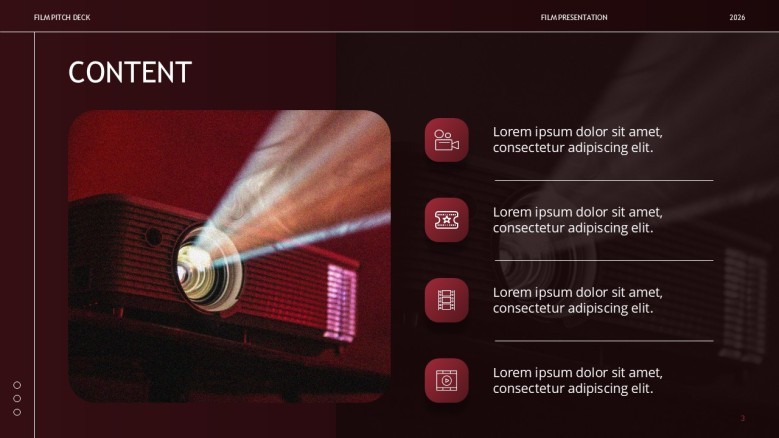 Movie-themed Table of Contents Slide