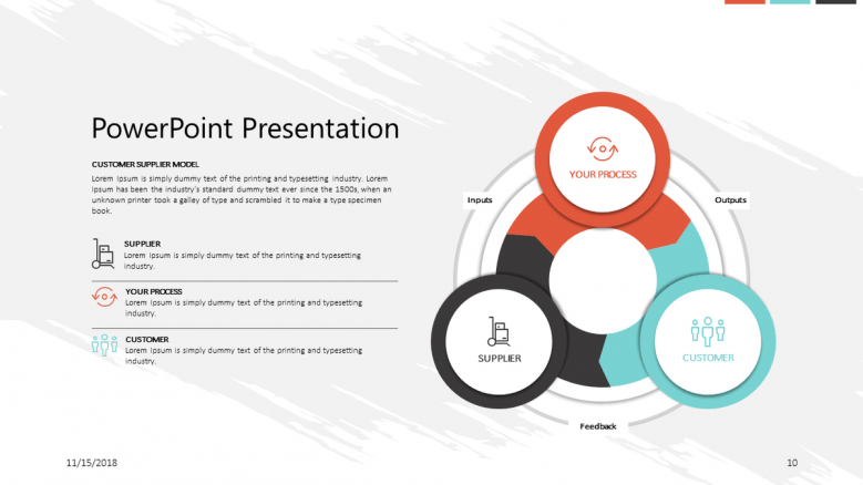 corporate presentation cycle chart in circles