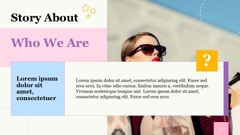 Fashion Collection PowerPoint Slide in blue and pink pastel colors
