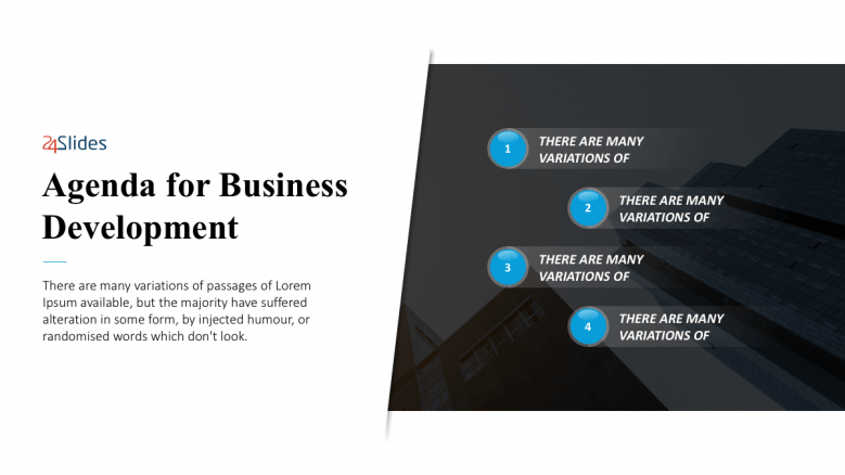 Simple 1 paragraph slide for business agenda