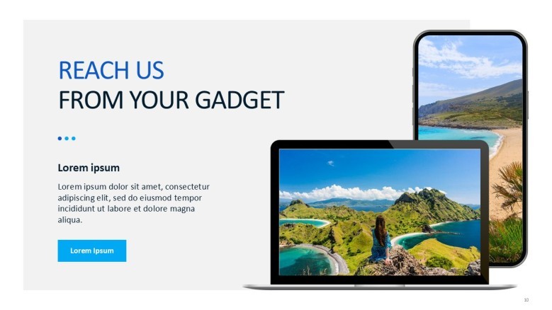 Creative Contact Slide for the travel and tourism industry