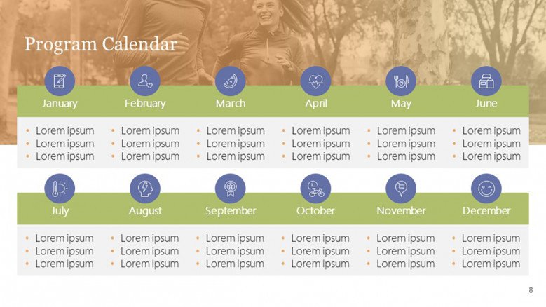 Employee Wellness Program Calendar Slide
