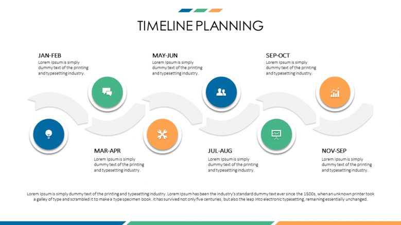 business presentation in timeline with circles