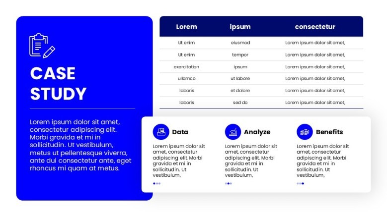 Simple Data chart with business icons for a client case study