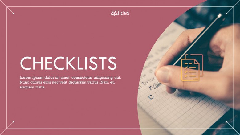 welcome slide for checklist presentation