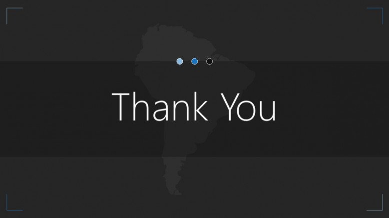 thank you slide of south america map