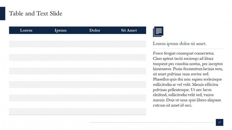 Simple Table in McKinsey Style