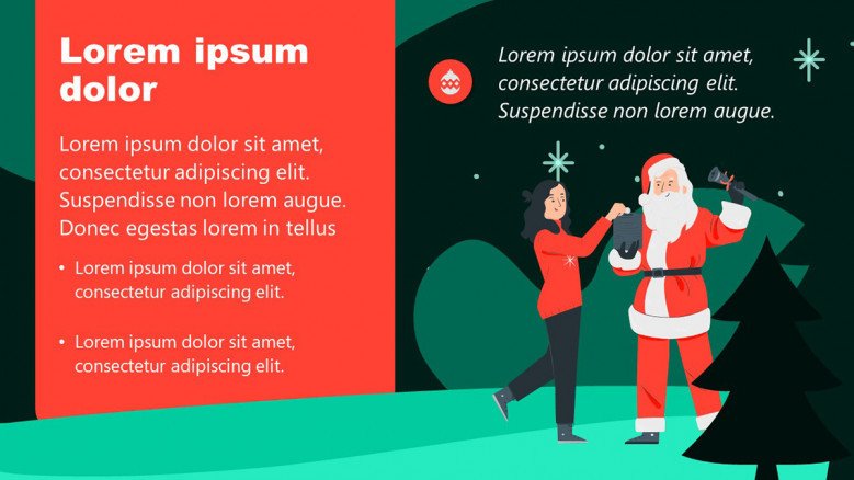 Christmastime PowerPoint Slide with Santa Claus Illustration