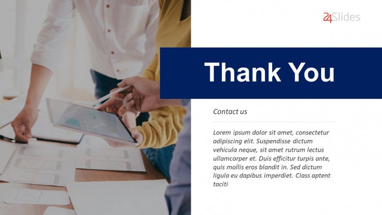 blue-and-white corporate thank you slide