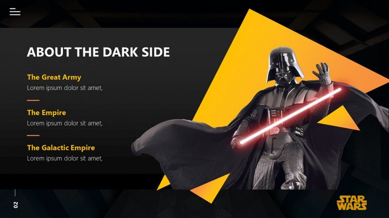 Star Wars Slide with a Darth Vader graphic
