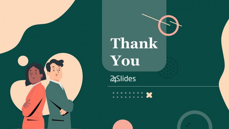 Creative Thank You Slide in green and pink color combination