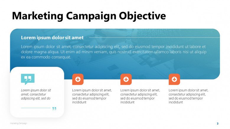 Marketing Campaign Objective Slide