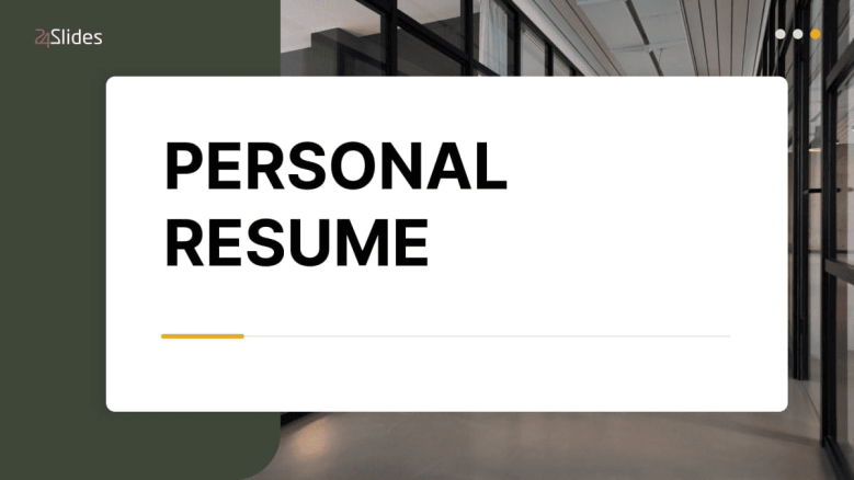 personal resume welcome slide in corporate style