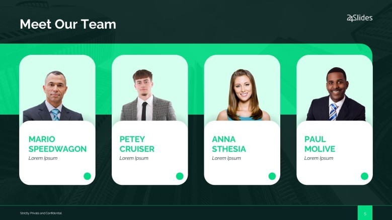 Meet The Team Slide with profile images