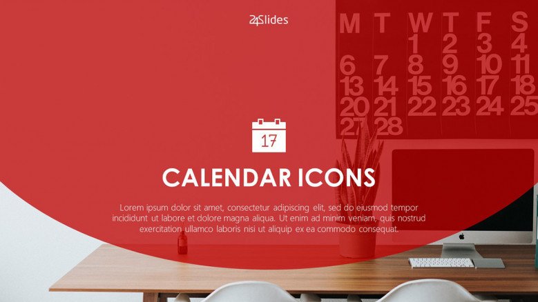 calendar icons welcome slide in corporate style