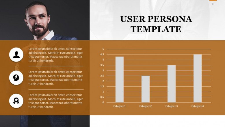 Bar charts for a user persona presentation