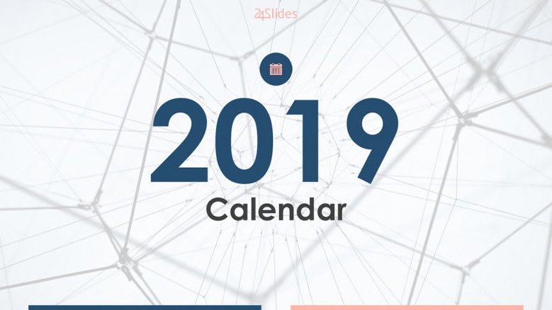 2019 Calendar welcome slide in corporate style