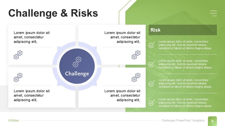 Challenges and Risks PowerPoint Slide