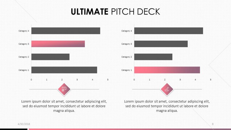 pitch deck data driven comparison in bar chart