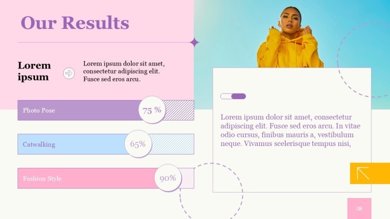 Lifestyle brand services in pink pastel PowerPoint slide