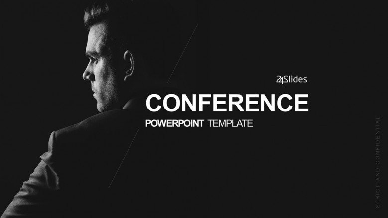 Keynote Conference Title Slide in minimalist black and white
