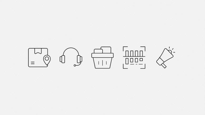 Set of E-commerce and customer support icons