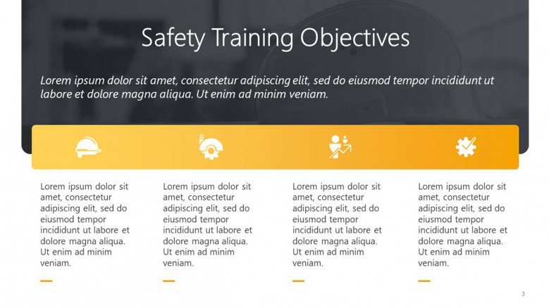 Creative Safety Training Objectives Slide