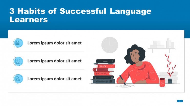 Habits for language learning slide