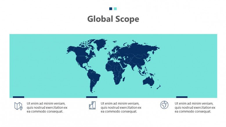 Project global scope slide with a world map graphic