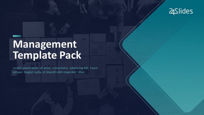 project management template welcome slide in creative style
