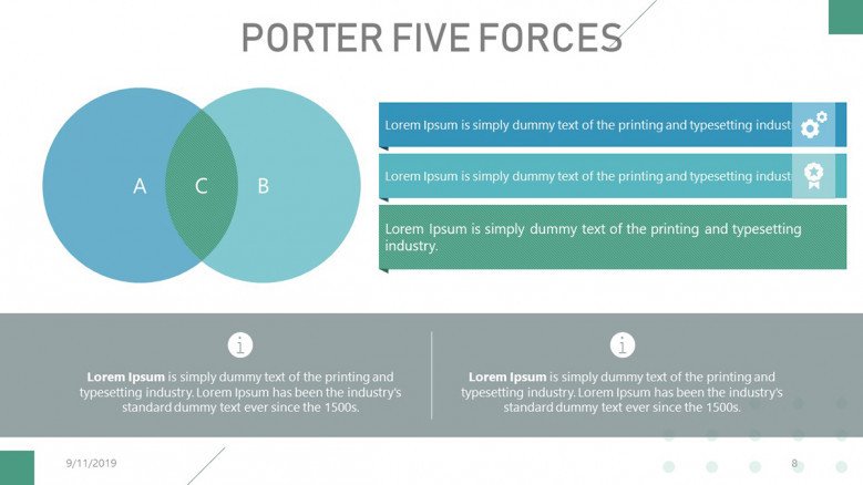 Porter's Five Forces Venn Diagram in corporate style