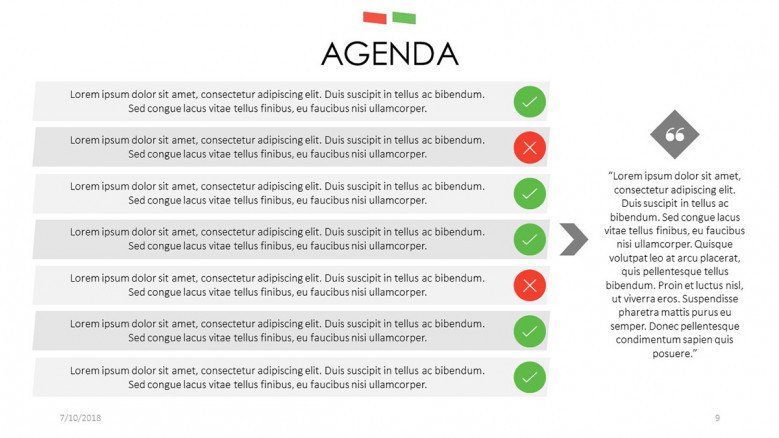 agenda slide with key factors description