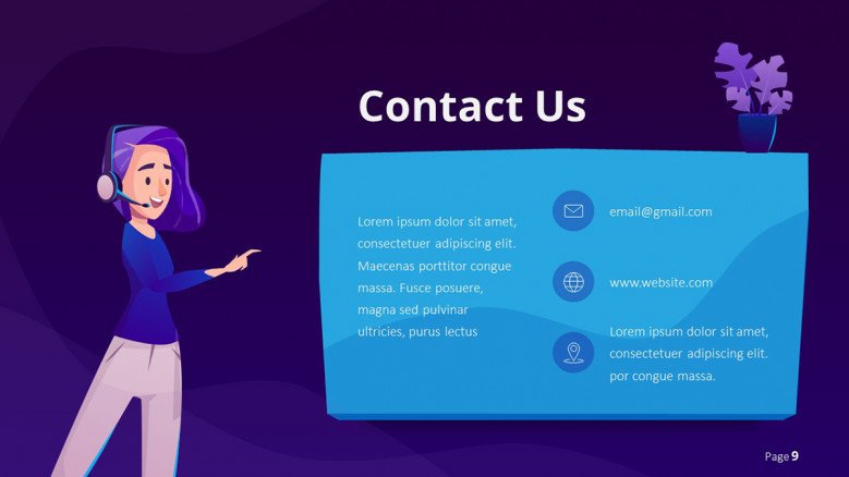 Tech startup Contact Slide