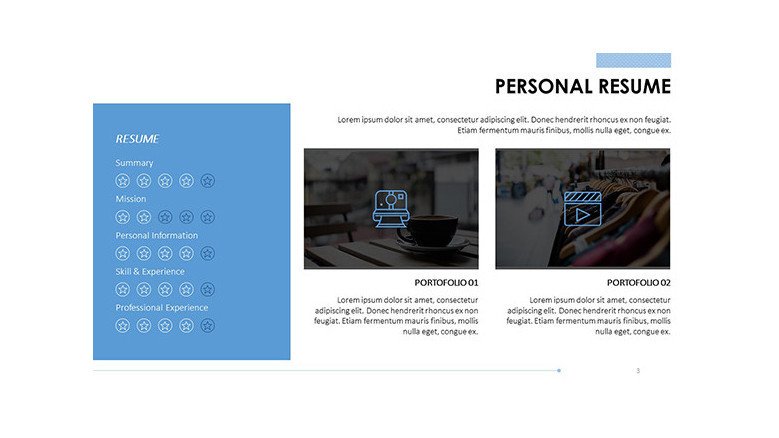 personal resume skill slide with image