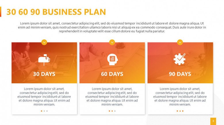 Goals Slide for a 30 60 90 Business Plan Presentation