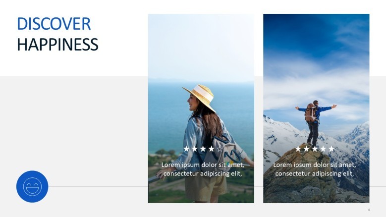 Travel Experience Review Slide featuring images