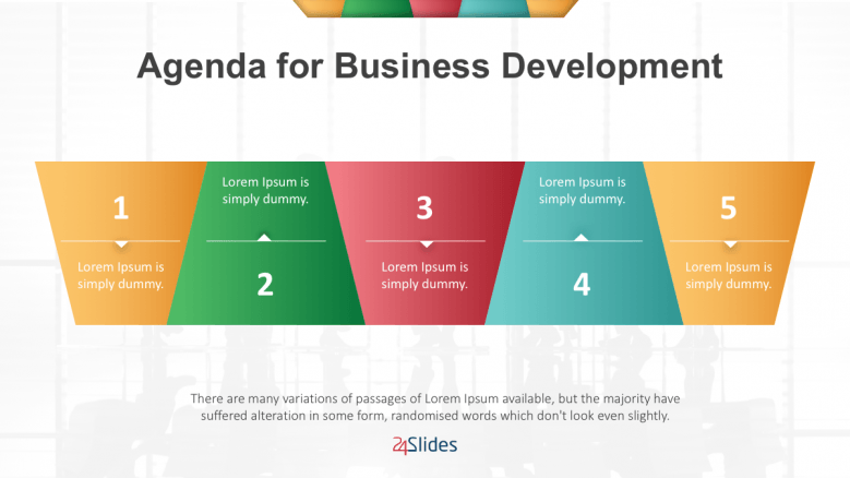 coloured slide for business development