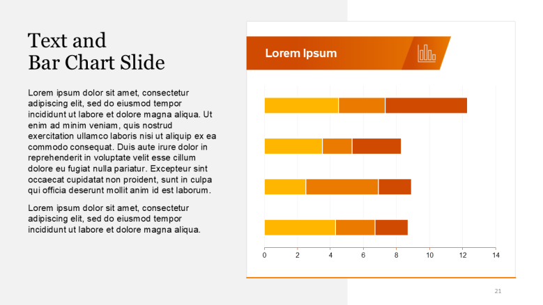 Text and Bar Chart slide