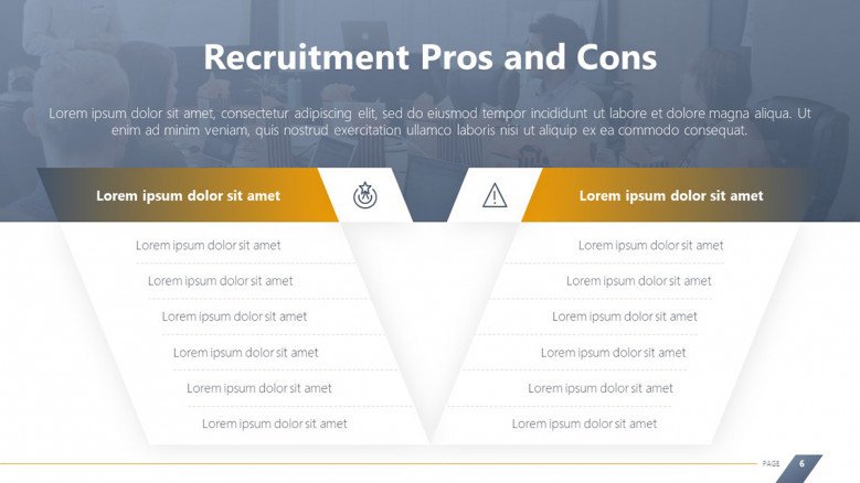 Comparison Slide for Recruitment Pros and Cons
