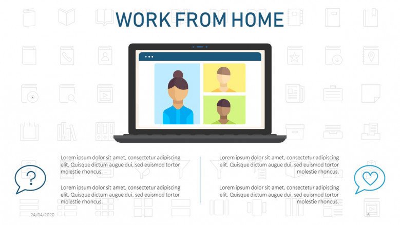 Video call illustration for a work from home presentation