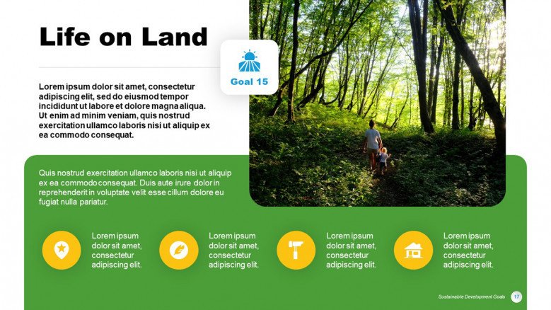 Life on Land Goal from the SDGs in PowerPoint