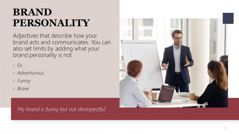Brand Personality Slide from Corporate Brand Identity Presentation