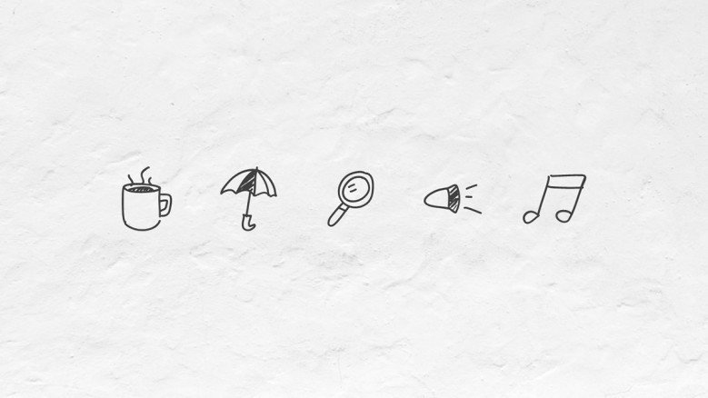 Hand drawn icons for presentations